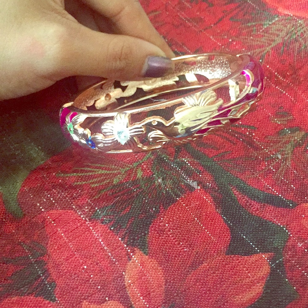 Gold and pink bracelet